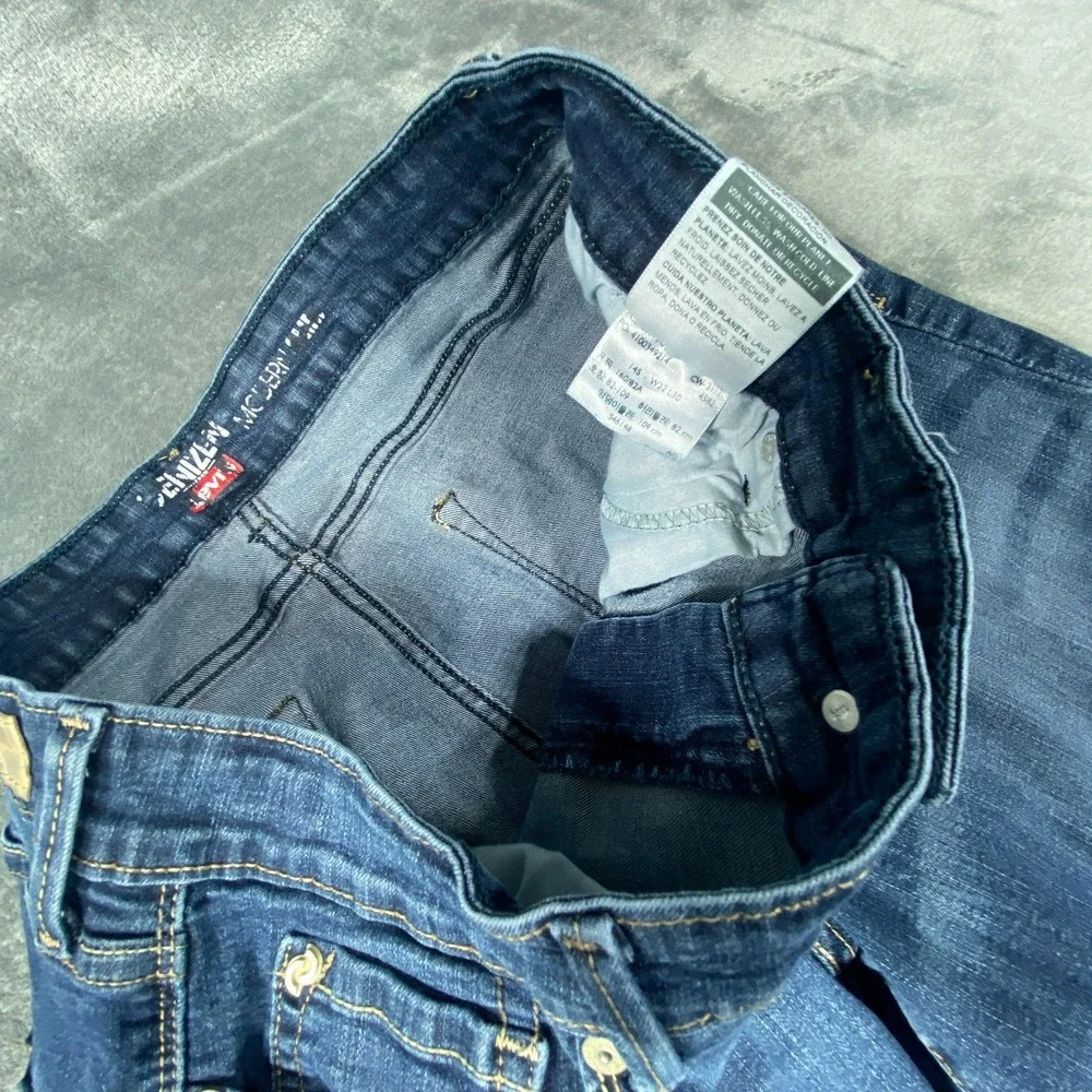 Levi's Denizen Fits 30x27 Jeans Mid Rise Stetch Blue Denim‎ Bootcut Faded Ranch